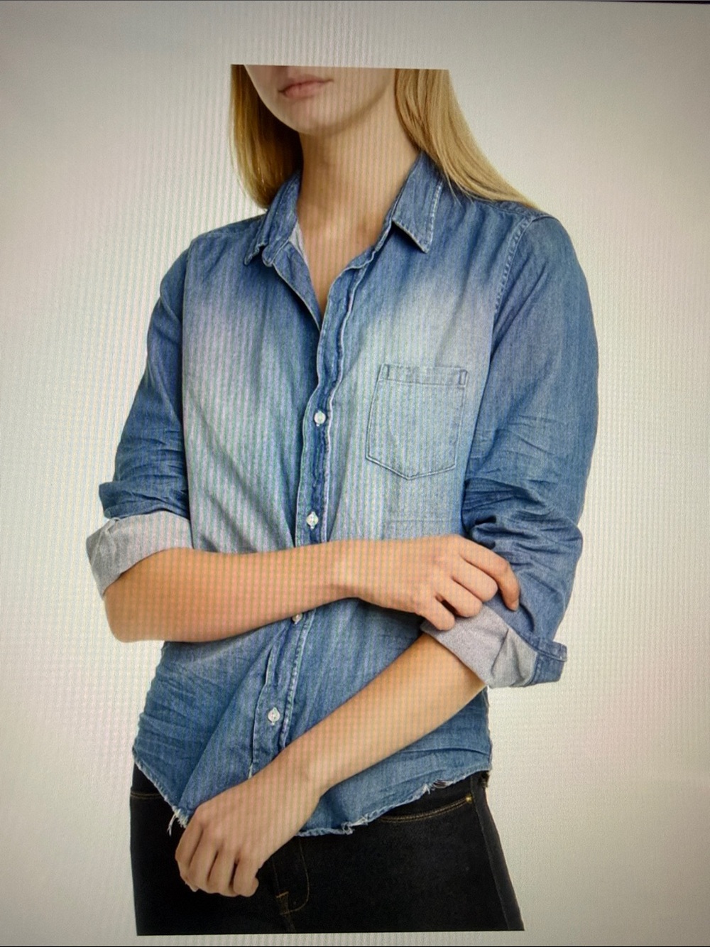 FRANK & EILEEN Barry Distressed Denim Shirt